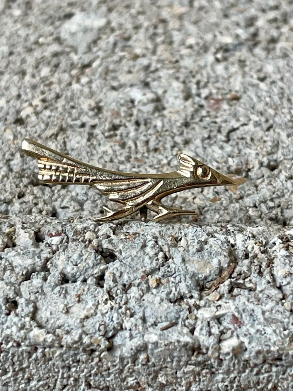 Retired James Avery 14K Gold Roadrunner Tie Tack Lapel Pin Vintage Rare